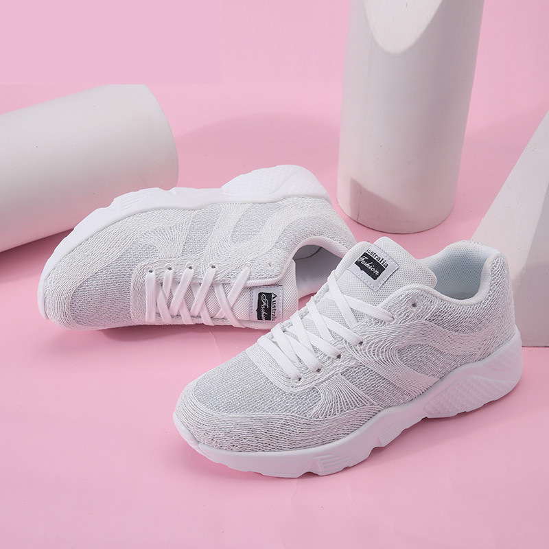 飞织网鞋女秋季新款休闲运动透气网面学生鞋韩版时尚潮流厚底女鞋a05