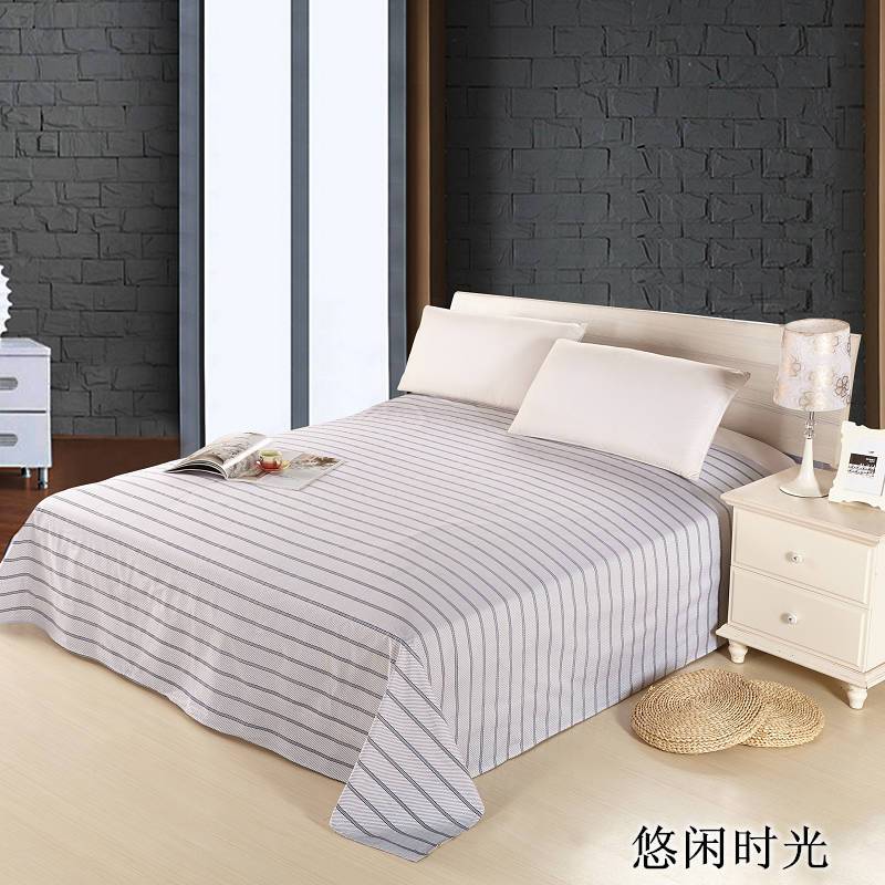 唛乐斯 2016新款全棉印花单品床单 印花床单 160*230cm 悠闲时光