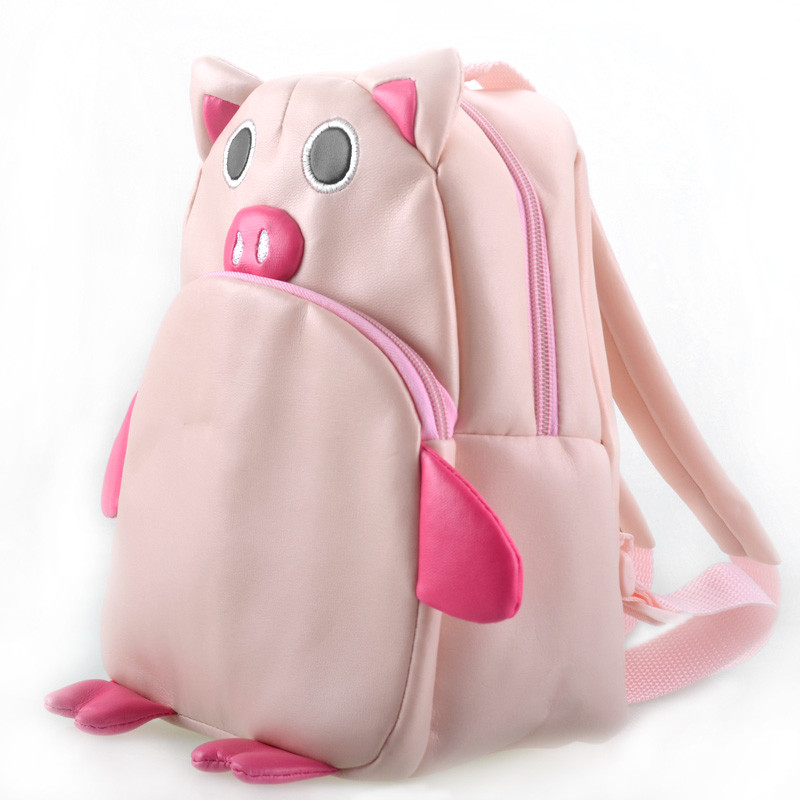 sukityan诗克恰幼儿动物造型卡通书包pu双肩包男女童小班背包 1-3岁 粉色
