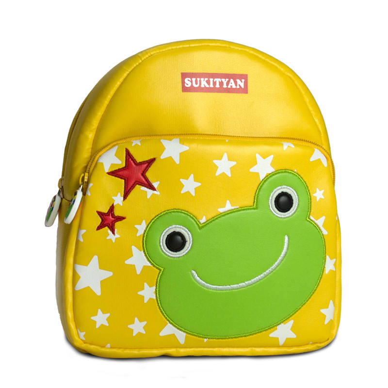 诗克恰秋季新款PU材质双肩包 刺绣卡通图案多款可选 1-3岁 黄色