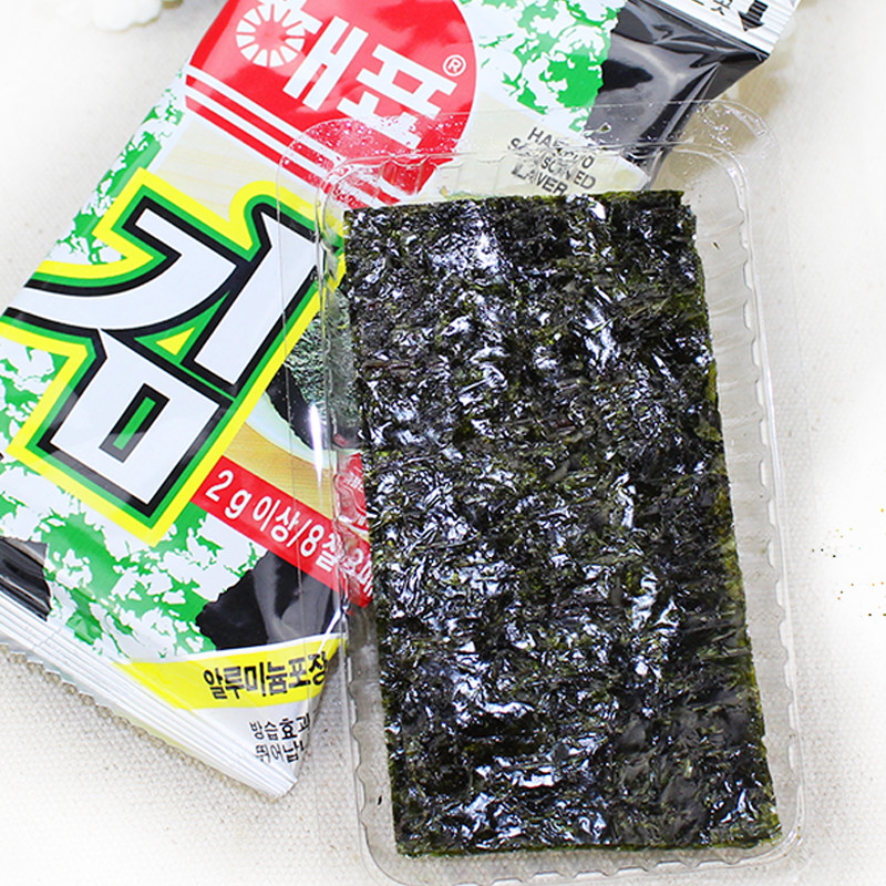 韩国进口海牌海苔2g包多口味选 即食寿司烤紫菜片 休闲零食