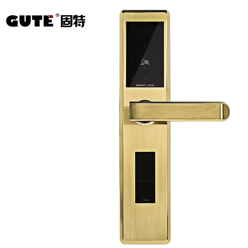 固特GUTE 指纹锁电子锁智能门锁密码锁防盗门锁 1601 不包安装(请联系客服提供尺寸) 金色