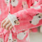 冬季女士法兰绒开扣睡衣女加厚保暖卡通小绵羊家居服套装 M CX-开扣绵羊绒