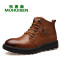 牧惠森2016新款冬季男棉鞋商务正装男鞋加厚保暖高帮皮鞋棉皮靴95677 黑色 42码