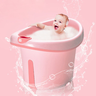 16173婴儿浴盆儿童洗澡盆桶新生儿用品宝宝浴桶大号加厚可坐立式保温