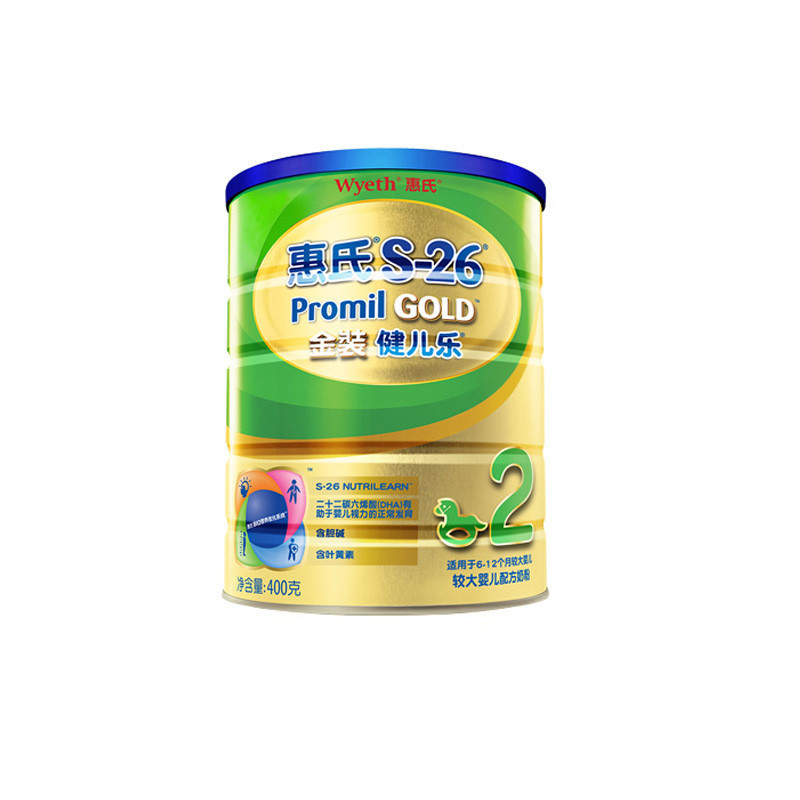S26惠氏爱儿乐较大婴儿配方奶粉听装(6-12月龄)2段400g