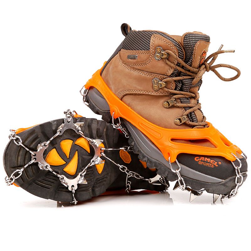 公狼 登山防滑冰爪雪地防滑鞋套雪爪攀岩防护冰爪 18108齿不锈钢高清