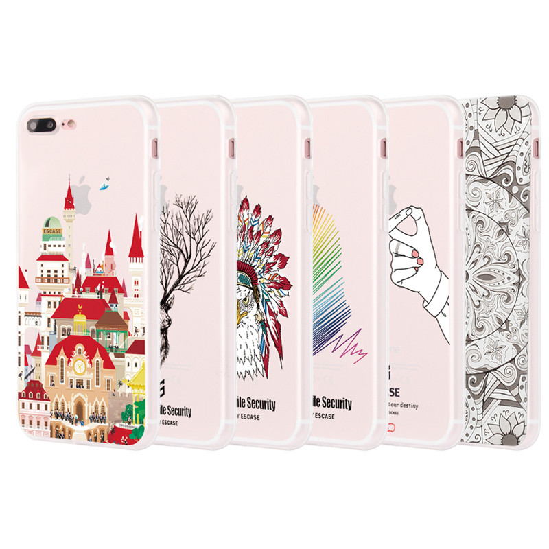 ESCASE 苹果iPhone 7 Plus手机壳/保护壳/手机套 个性插画系列 男女通用款