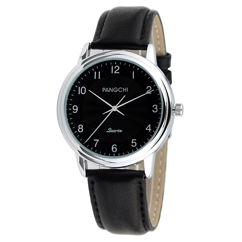 鹏志（PANGCHI）手表 简约韩版商务休闲皮带男表 时尚数字石英钢表带女士腕表2265