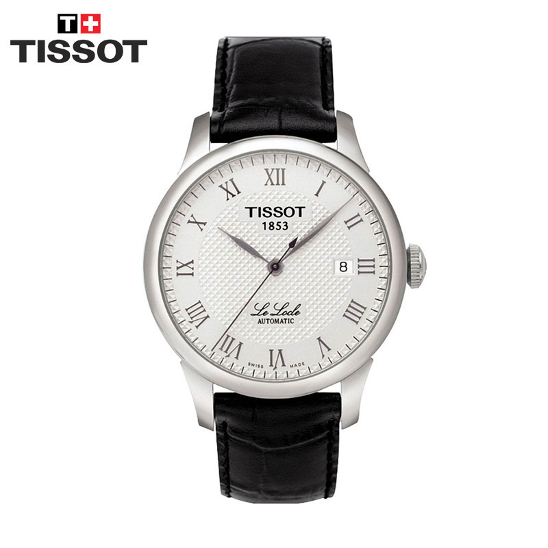 天梭(TISSOT)手表 力洛克系列全自动机械男表 皮带男士手表T41.5.413.735 白色T41.1.423.33