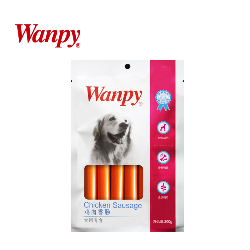 顽皮Wanpy宠物 犬用鸡肉香肠200g 狗粮食火腿肠宠物狗粮泰迪博美贵兵犬粮