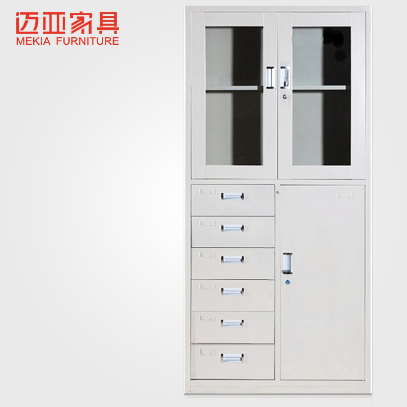 迈亚家具 偏六斗柜器械柜钢制文件柜铁皮柜档案柜办公铁柜带锁资料柜 标准型