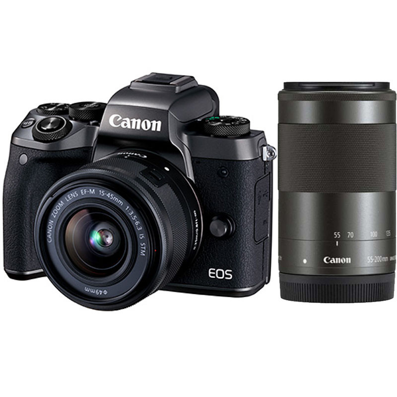 佳能(Canon) EOS M5（15-45mm+55-200mm ）微单双镜头套装 约2420万像素 全像素双核