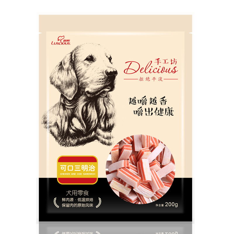 路斯宠物狗零食手工坊可口三明治200g