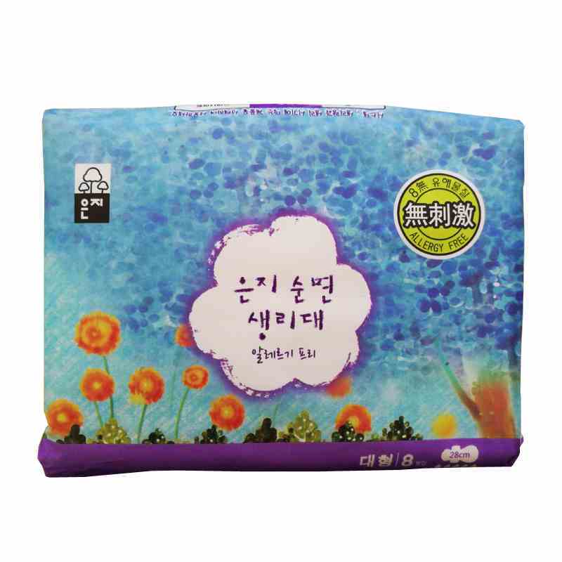 恩芝eunjee韩国原装进口无刺激夜用卫生巾28cm 8片