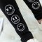 2017春季新品孕妇装宽松大码卡通笑脸孕妇裤修身弹力打底裤长裤FG1625 均码 黑色