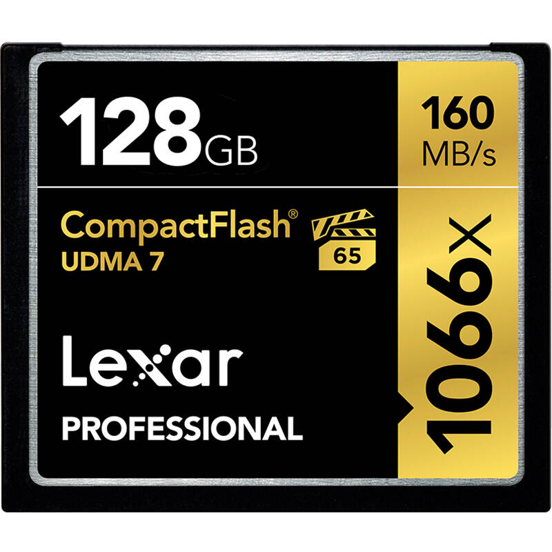 雷克沙Lexar CF卡128GB 1066X读160M写155M单反相机存储卡
