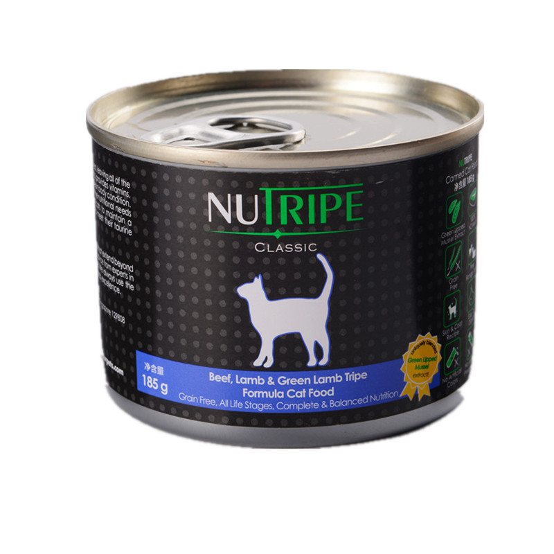 纽萃宝(NUTRIPE)猫罐头185g 牛肉&羊肉&鲜草羊肚配方猫罐头（含青口贝萃取物）新西兰原装进口