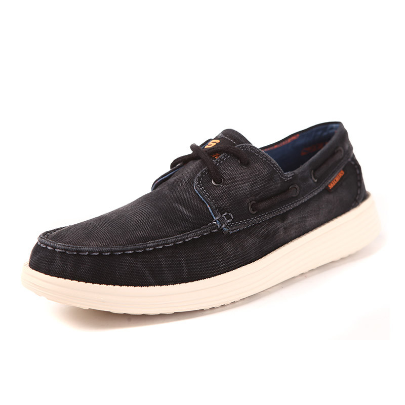 SKECHERS 斯凯奇2017新款男鞋帆船鞋运动鞋运动休闲64644/B LK 黑色 43码