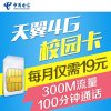 铜陵天翼4G校园卡（9元/月=100分钟本地长市话+300M省内流量）