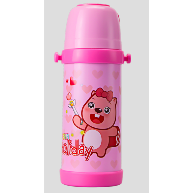 贝瓦儿童不锈钢保温杯400ml 直饮 樱花粉