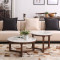 马氏皇庭 大理石茶几 组合实木茶几 圆形小户型北欧特色创意茶几 整套茶几爵士白
