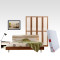 A家家具 床 儿童床 新中式实木框架床1.5米单人床1.8米双人床卧室家具新中式古典风格亚梨木春晓系 G001-120B 1.2米排骨架+2床头柜