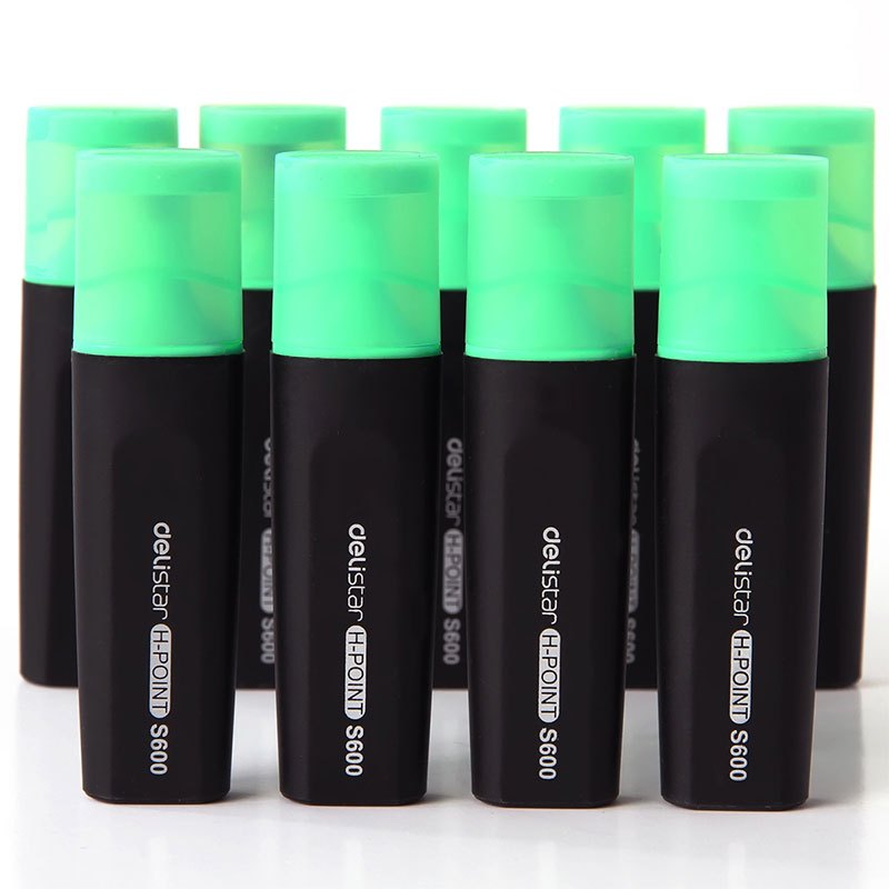 得力deli荧光笔S600糖果彩色荧光记号笔涂鸦笔固体创意水彩笔可选颜色 绿茶（30支）