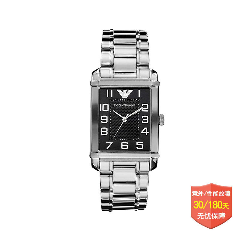阿玛尼(EMPORIO ARMANI)女表 运动休闲时尚简约女士皮带方盘石英表 女 腕表AR0486系列 AR0494(小号)