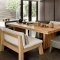 全实木餐桌椅组合 长方形复古原木咖啡长桌美式乡村餐厅简约饭桌 120*60*75木板8公分