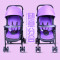 Welebao唯乐宝双胞胎婴儿车 四轮婴儿推车童车婴儿双人手推车可折叠可平躺可换向 卡其色