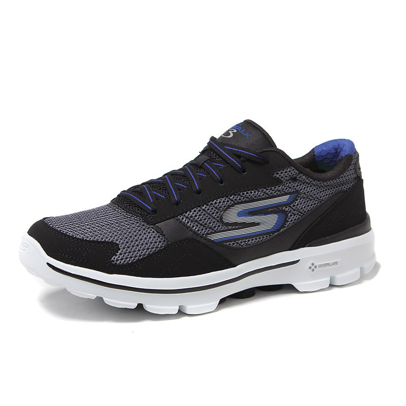 SKECHERS 斯凯奇2017新款男鞋健步鞋运动鞋运动休闲6666015/BKBL 黑色 42.5码