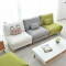 淮木（HUAIMU） 北欧创意单双人组合宜家小户型 可拆洗布艺沙发三人小猪头客厅卡座 白色