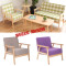 淮木（HUAIMU） 日式单人沙发小户型双人椅布艺实木小沙发椅宜家休闲椅卡座咖啡椅7246 卡其色