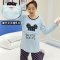 孕妇睡衣2017年春季上新款春夏季月子服春季产后外出哺乳期产妇喂奶家居服薄款圆领套头家居服卡通动漫家居服套装 M 蓝色大耳猫