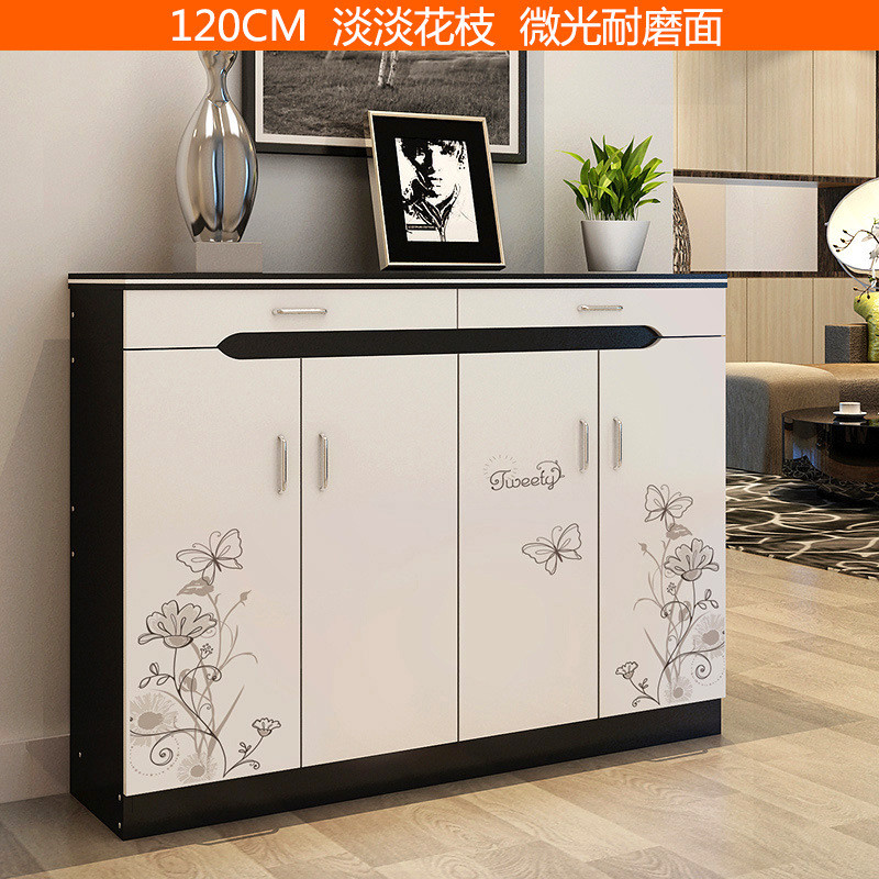 淮木（HUAIMU）鞋柜草鞋架多层实木三门简易橱柜鞋柜柜收纳柜促销 120cm淡淡