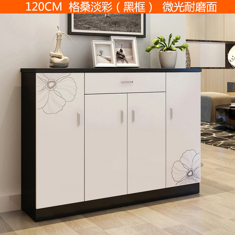 淮木（HUAIMU）家具美式地中海做旧三斗两门板木玄关鞋柜 欧式时尚彩绘斗柜 120cm格桑淡彩