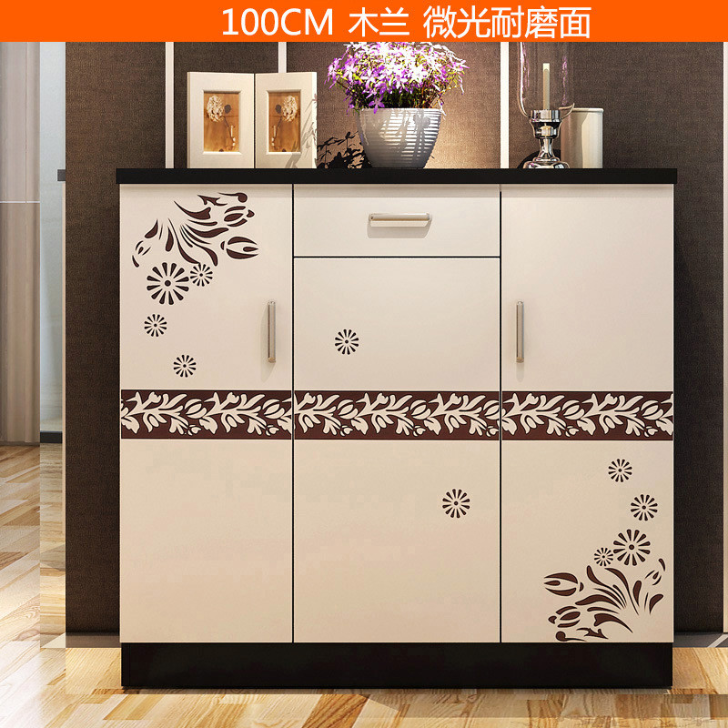 淮木（HUAIMU）地中海鞋柜全实木美式时尚欧式三门烤漆韩式门厅柜 100cm木兰