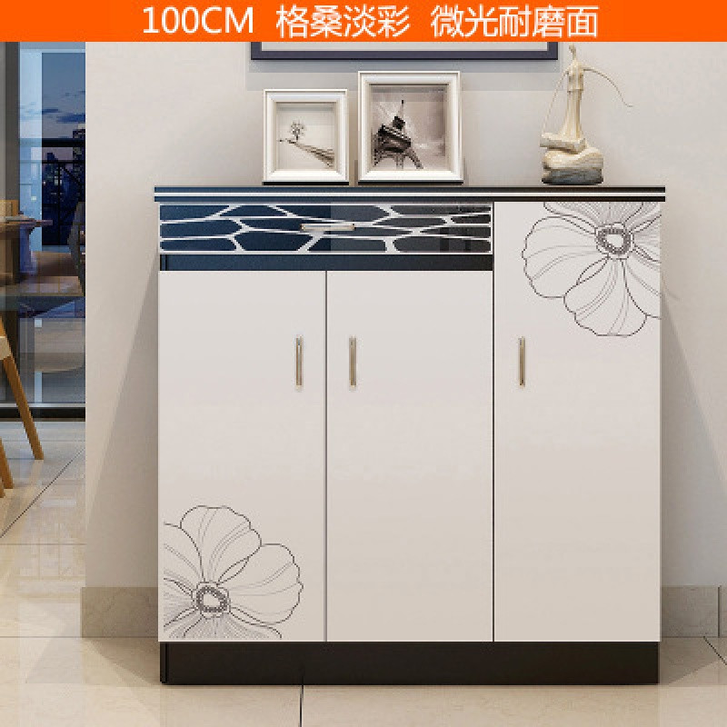 淮木（HUAIMU）鞋柜 环保门厅大容量带抽屉烤漆鞋柜简约玄关柜 100CM大抽屉格桑淡彩