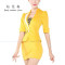 嘟嘟美倍尔 2017夏季酒店桑拿技师按摩师服足浴沐足工衣工作服职业套装 L 蓝色