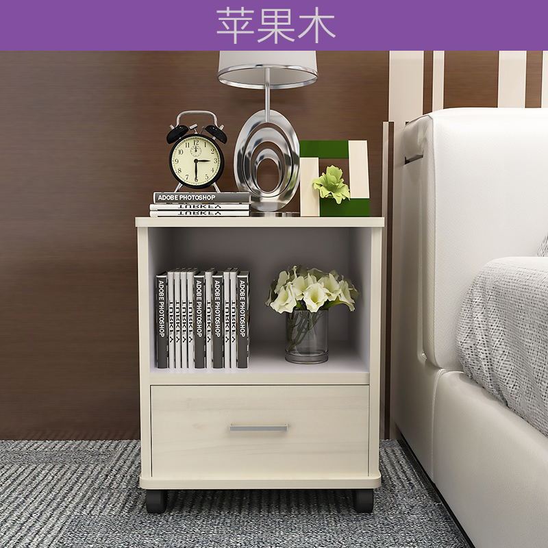 淮木（HUAIMU）高档欧式柜柜旗床头柜简约柜柜古典时尚欧式床头柜简约柜柜边 苹果木单抽