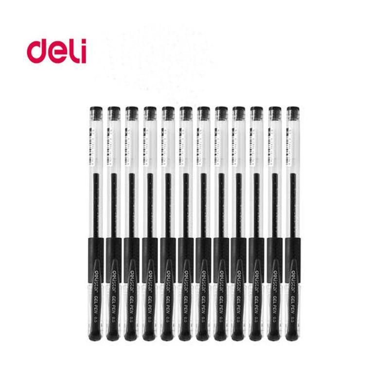 得力(deli) 6601 中性笔 水笔 签字笔办公学生用笔 12支装/1盒 2盒装 共24支