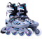 嘟嘟美倍尔 运动户外成人轮滑鞋 青少年 儿童溜冰鞋全套装可调直排轮滑鞋滑冰鞋 鞋+护具+单肩包 银紫