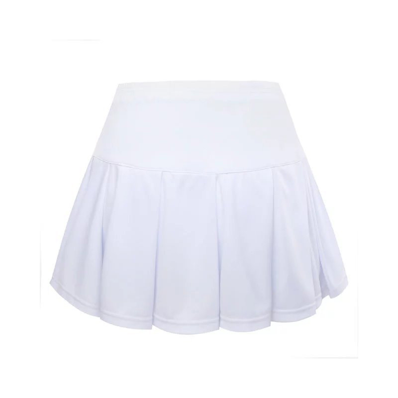 嘟嘟美倍尔 男女圆领羽毛球服情侣运动服套装速干透气儿童中小学生乒乓球服 童M 白色短裙