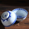 LICHEN 景德镇青花玲珑陶瓷碗 釉中彩陶瓷器饭碗 4.5英寸饭碗 微波炉适用