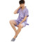 嘟嘟美倍尔 富贵花汗蒸服男女桑拿浴衣浴服美容按摩服 XXXL 男紫色