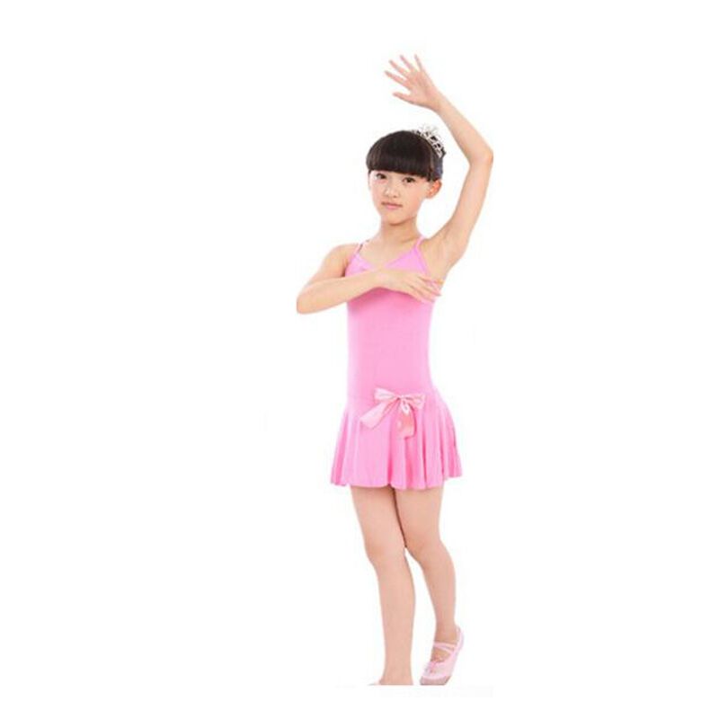 嘟嘟美倍尔 儿童连体开档形体服儿童舞蹈服练功服女童无袖吊带练功裙 吊带-深粉