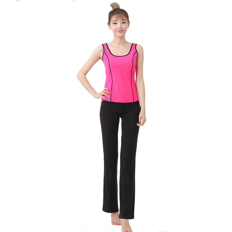 嘟嘟美倍尔 夏季款瑜伽服女套装健身舞蹈瑜珈居家服户外运动瑜伽舞蹈9977 粉红色