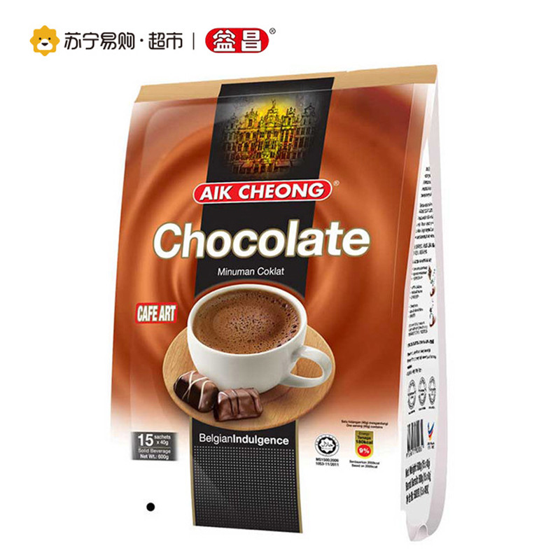 马来西亚进口 益昌香滑巧克力600g（15袋*40克）进口奶茶饮品