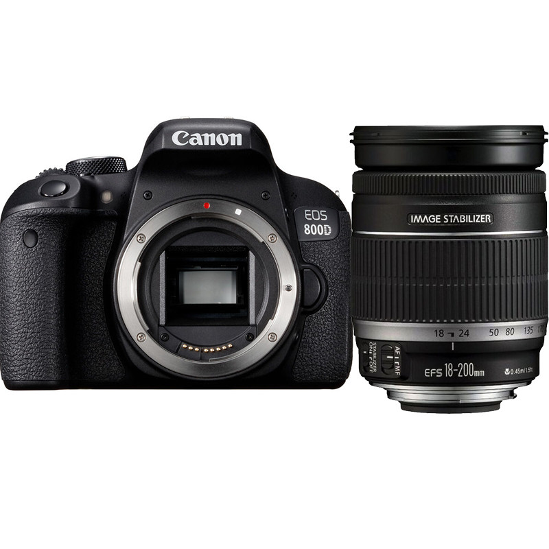 佳能(Canon) EOS 800D （18-200mm IS） 数码单反相机 单镜头套装 约2420万像素